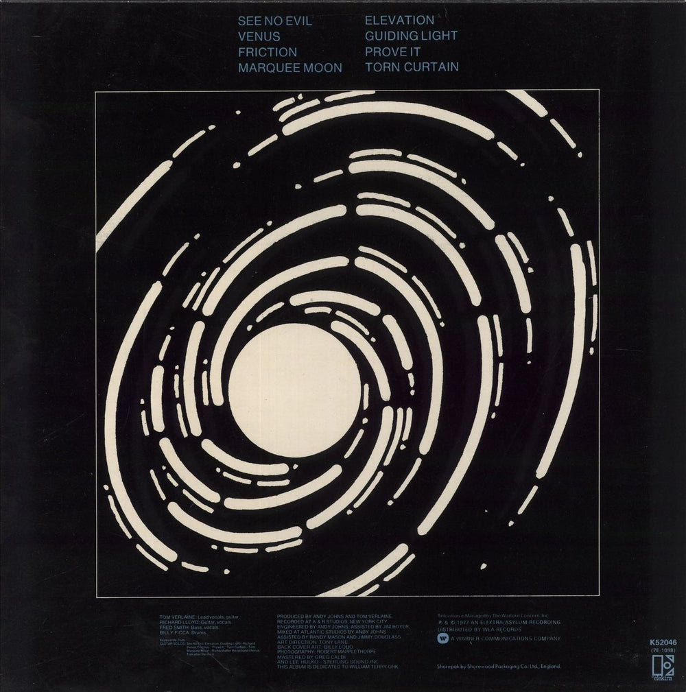 Television Marquee Moon - 2nd UK vinyl LP album (LP record)