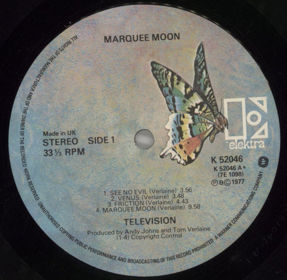 Television Marquee Moon - 2nd UK vinyl LP album (LP record) TLVLPMA858488