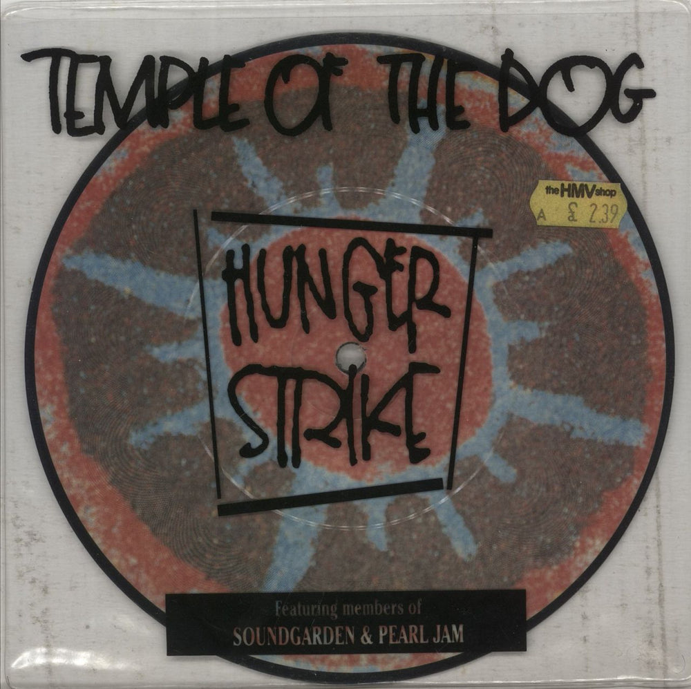 Temple of the Dog Hunger Strike UK 7" vinyl picture disc (7 inch picture disc single) AM0091