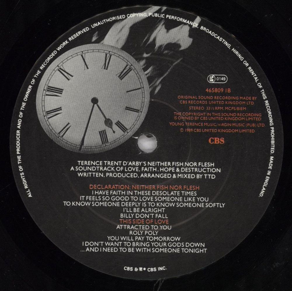 Terence Trent D'Arby Neither Fish Nor Flesh - Autographed UK vinyl LP album (LP record) TTDLPNE836510