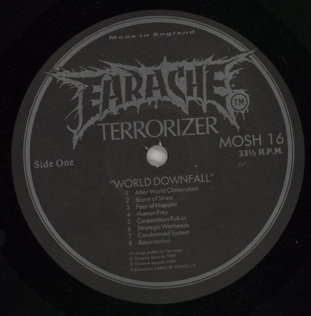 Terrorizer World Downfall UK vinyl LP album (LP record) 9GSLPWO878570