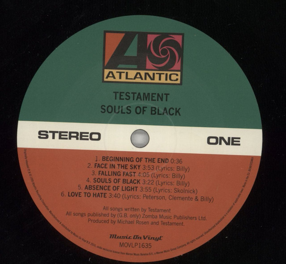 Testament Souls Of Black - 180 Gram Vinyl UK vinyl LP album (LP record) EN1LPSO866315