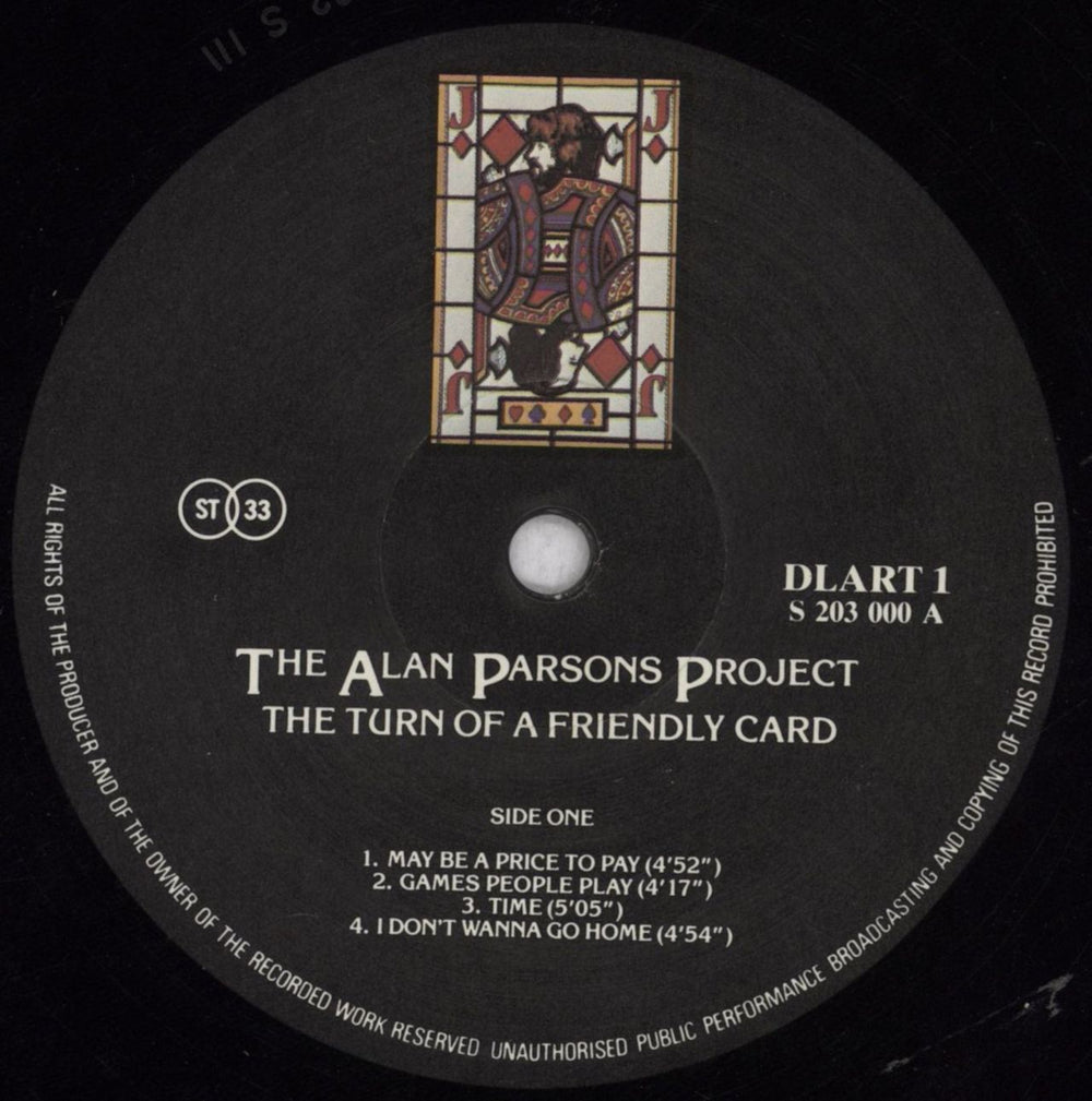 The Alan Parsons Project The Turn Of A Friendly Card German vinyl LP album (LP record) TPPLPTH253289