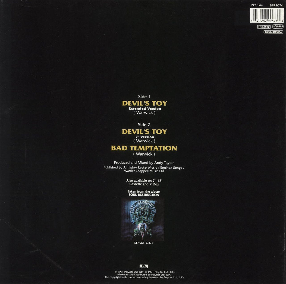 The Almighty Devil's Toy - Poster Sleeve UK 12" vinyl single (12 inch record / Maxi-single) 042287996713