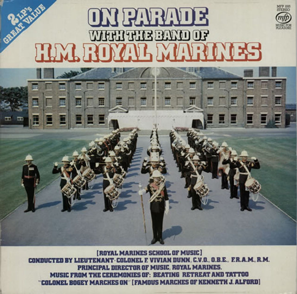 The Band Of H.M. Royal Marines On Parade With The Band of H.M. Royal Marines UK 2-LP vinyl record set (Double LP Album) MFP1015