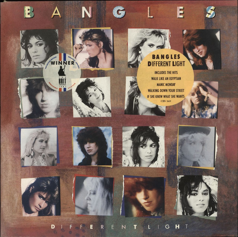 The Bangles Different Light + Hype & Brit Winner Sticker UK vinyl LP album (LP record) 26659