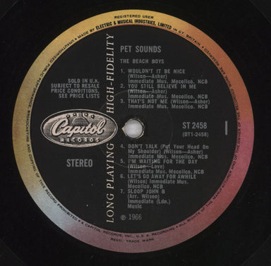 The Beach Boys Pet Sounds - 1st - VG UK vinyl LP album (LP record) BBOLPPE834655