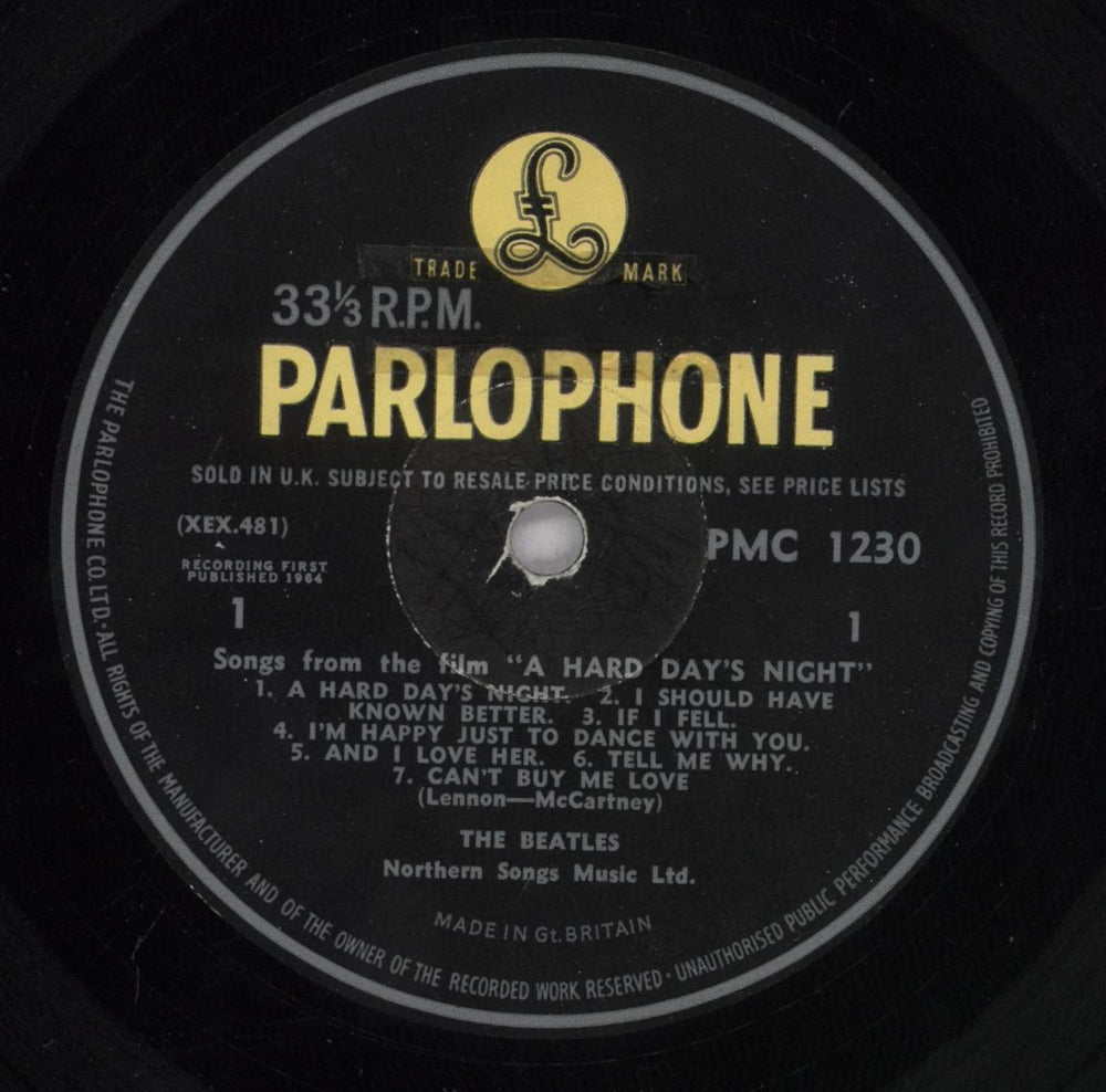The Beatles A Hard Day's Night - 1st - G&L - VG UK vinyl LP album (LP record) BTLLPAH268120