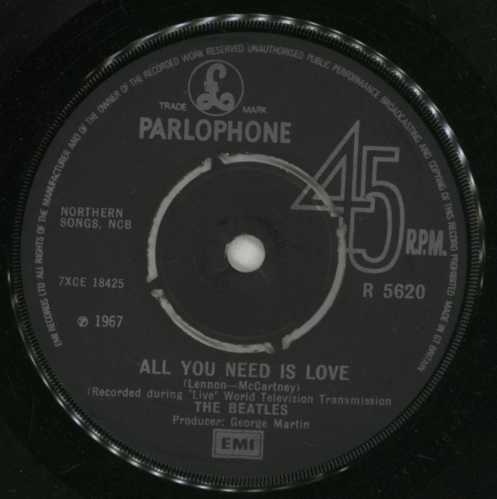 The Beatles All You Need Is Love - 1976 UK 7" vinyl single (7 inch record / 45) BTL07AL62090