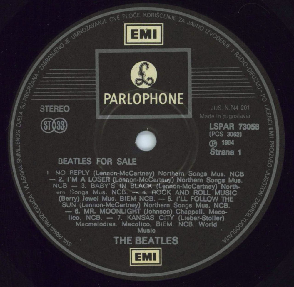 The Beatles Beatles For Sale -Yugoslavian Yugoslavian vinyl LP album (LP record) BTLLPBE790206