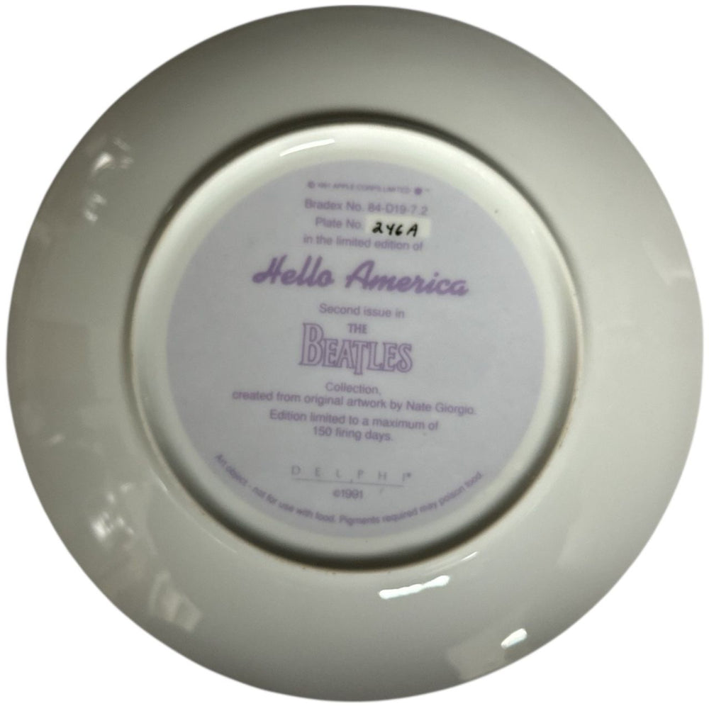 The Beatles Hello America Plate UK memorabilia BTLMMHE879683