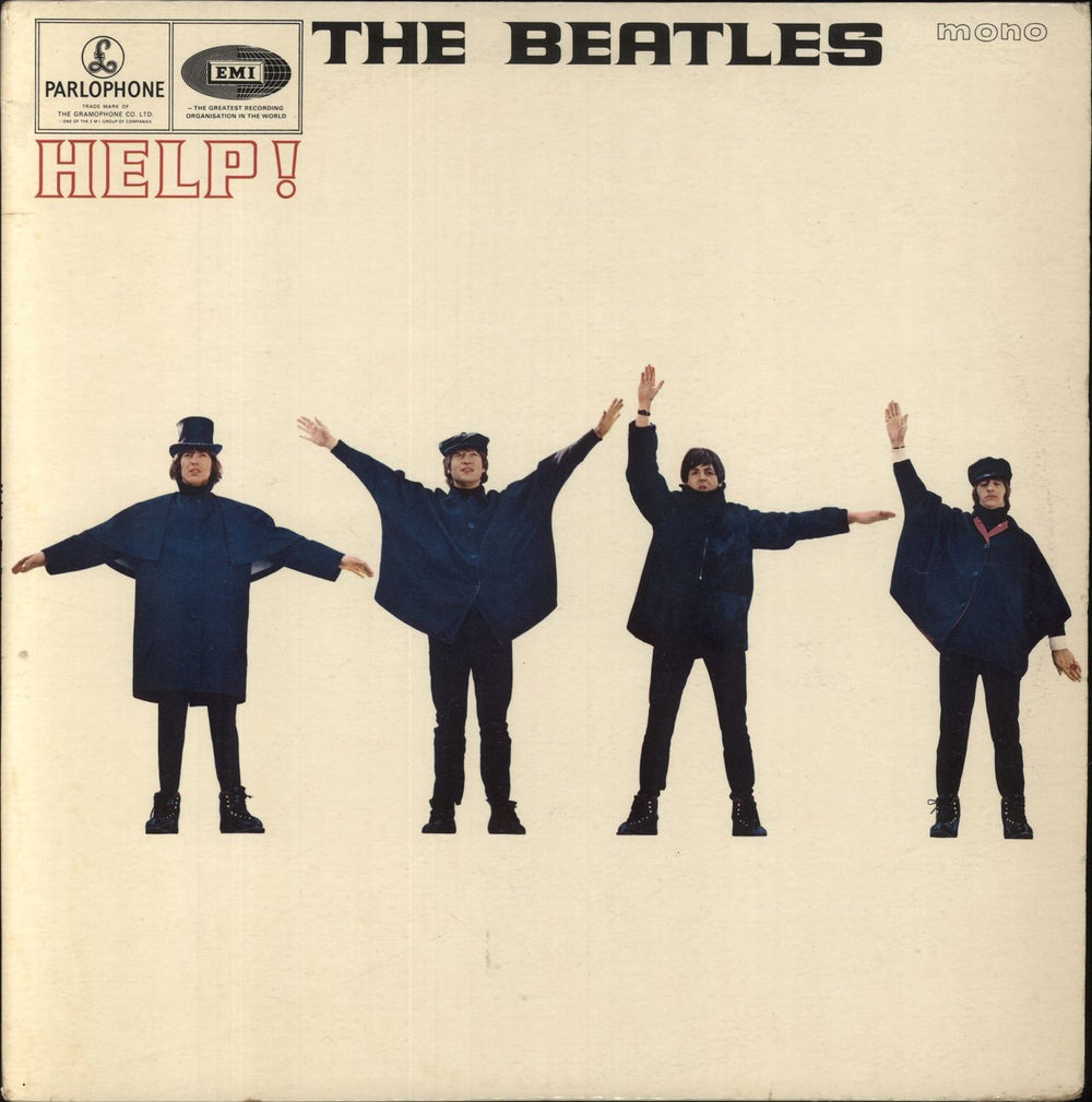 The Beatles Help! - 1st (D) - EX UK vinyl LP album (LP record) PMC1255