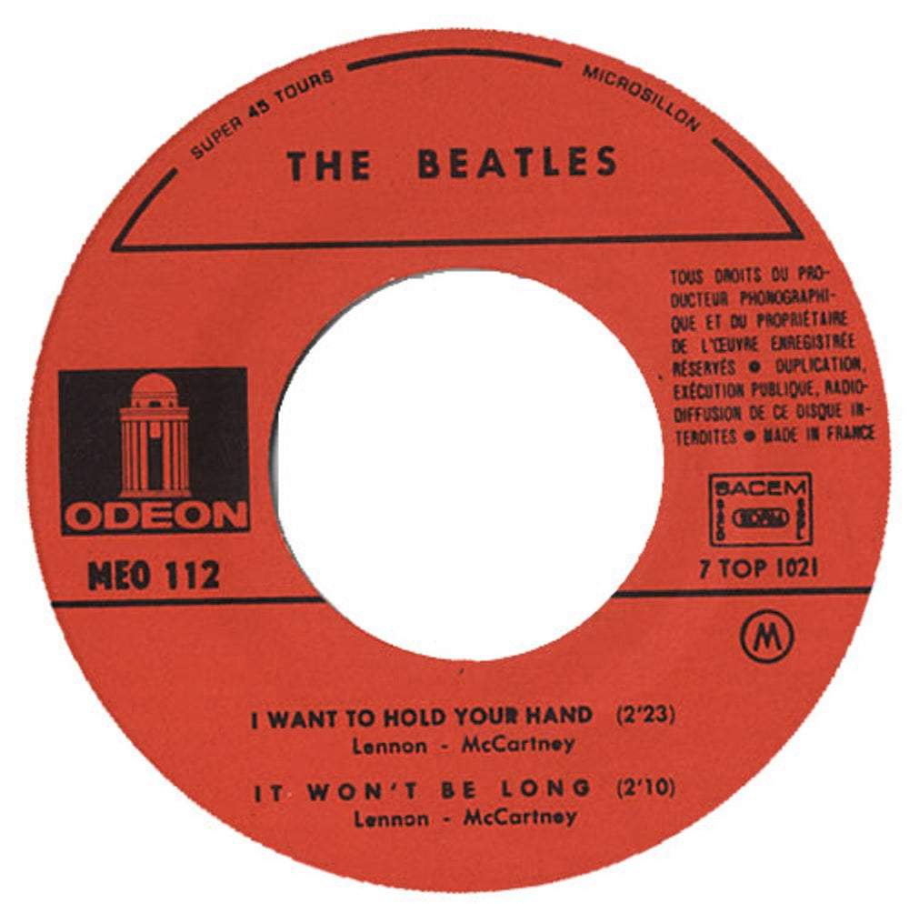 The Beatles I Want To Hold Your Hand EP - dome label French 7" vinyl single (7 inch record / 45) BTL07IW62120