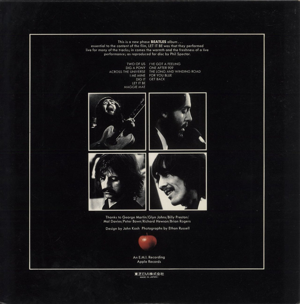 The Beatles Let It Be Japanese vinyl LP album (LP record) '1970