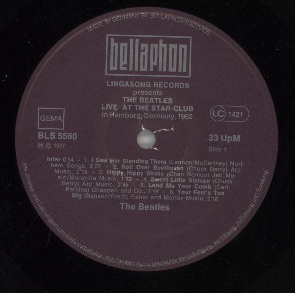 The Beatles Live! At The Star-Club In Hamburg, Germany, 1962 German 2-LP vinyl record set (Double LP Album) BTL2LLI147496