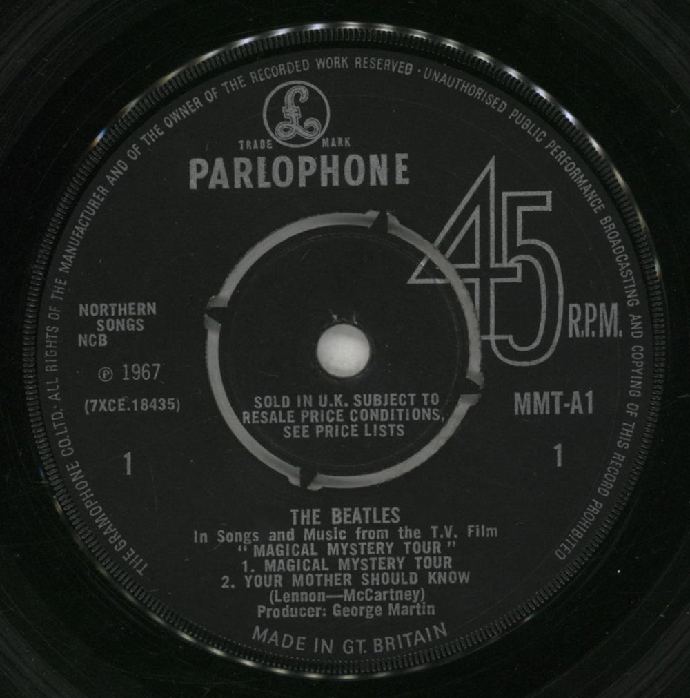 The Beatles Magical Mystery Tour EP - 1st - 4pr - VG UK 7" vinyl single (7 inch record / 45) BTL07MA592891