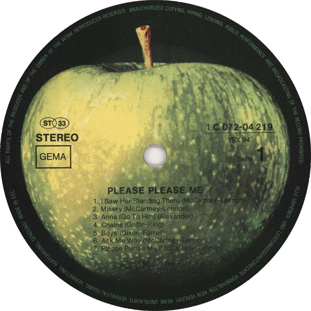 The Beatles Please Please Me - Apple/EMI Electrola German vinyl LP album (LP record) BTLLPPL720166
