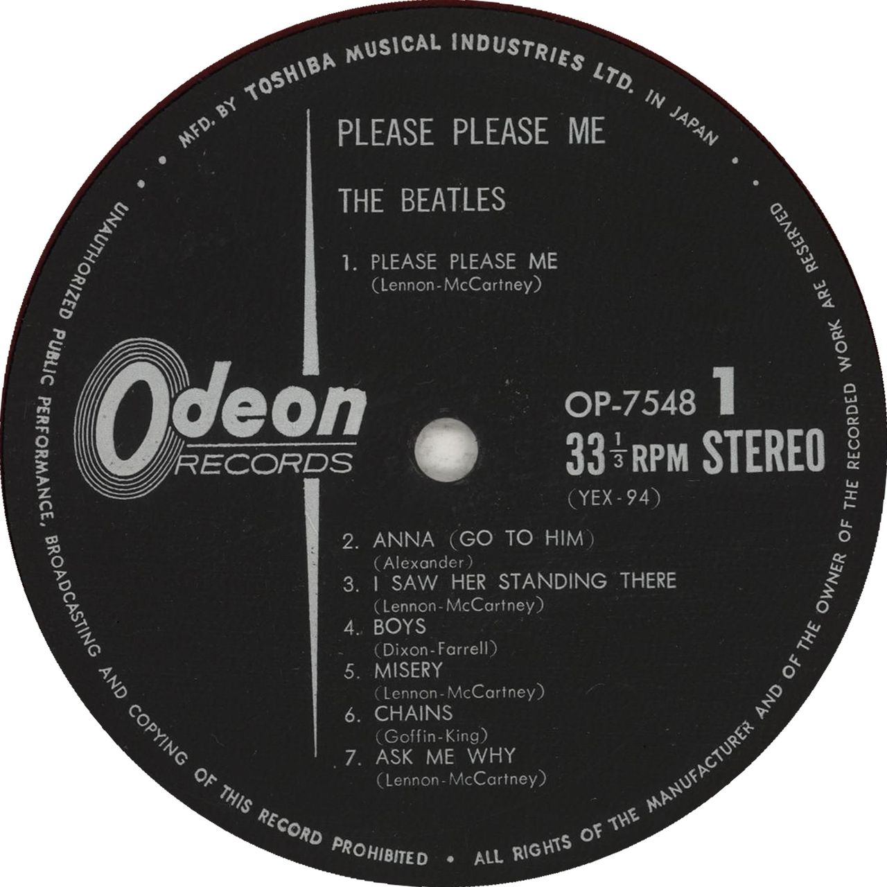 The Beatles Please Please Me (UK Version 1) - ¥1800 obi - Red