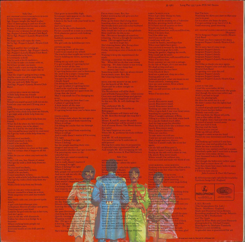 The Beatles Sgt. Pepper's - 1st - Complete - EX UK vinyl LP album (LP record)