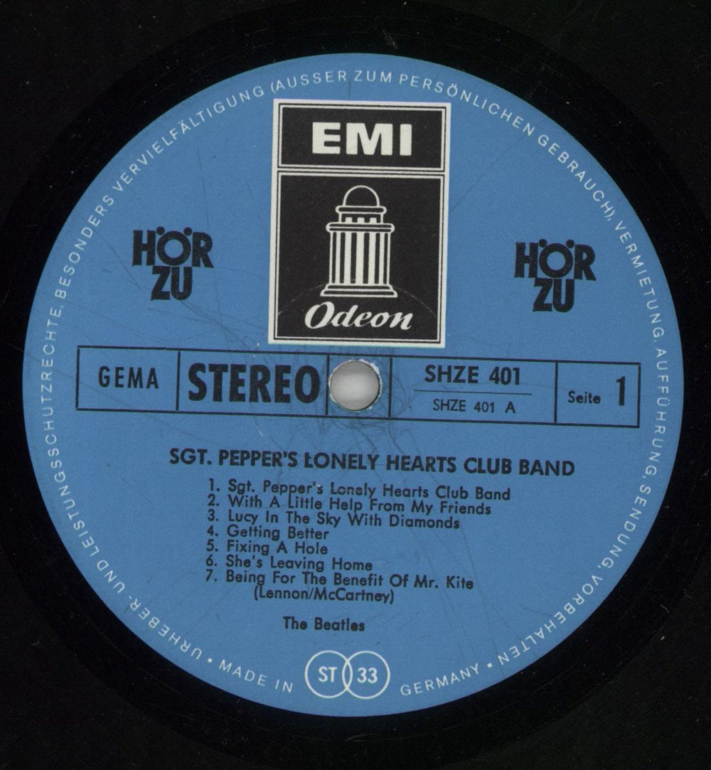 The Beatles Sgt. Pepper's - Light blue label - VG German vinyl LP album (LP record) BTLLPSG867361