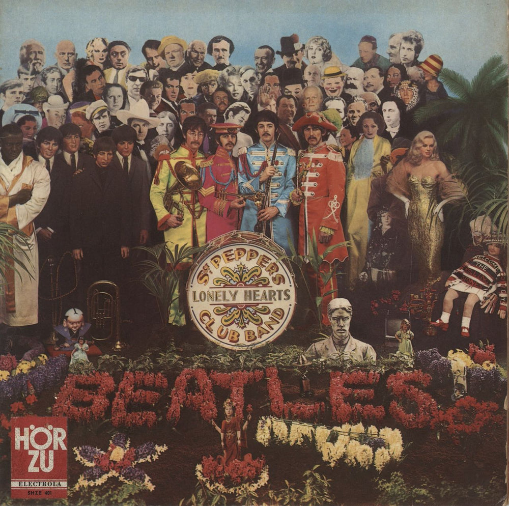 The Beatles Sgt. Pepper's - Light blue label - VG German vinyl LP album (LP record) SHZE401