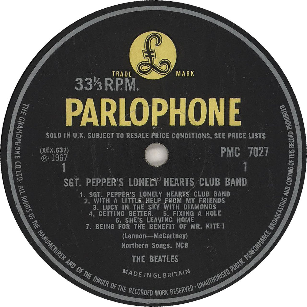 The Beatles Sgt. Pepper's - Wide Spine - VG UK vinyl LP album (LP record) BTLLPSG604271