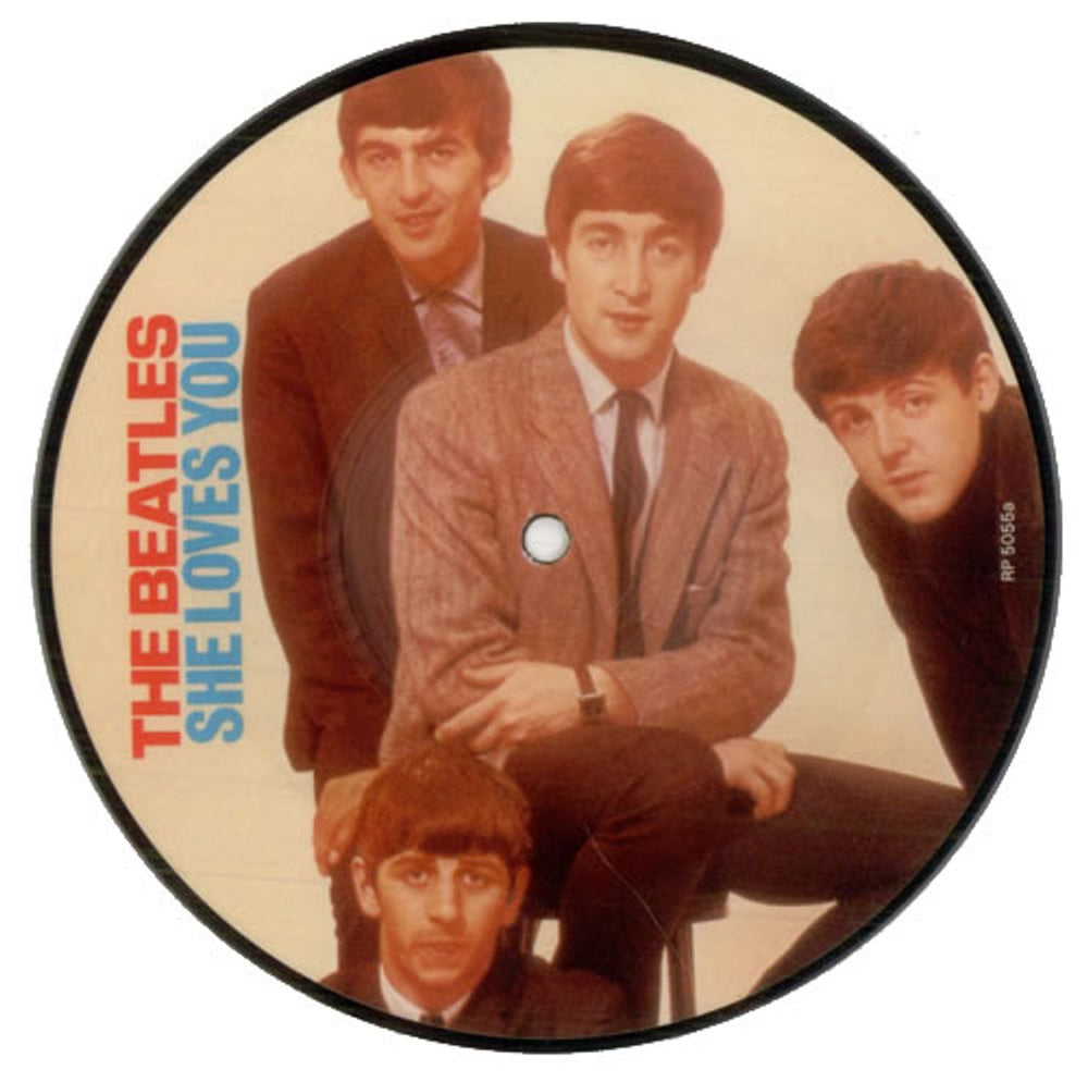 The Beatles She Loves You UK 7" vinyl picture disc (7 inch picture disc single) RP5055