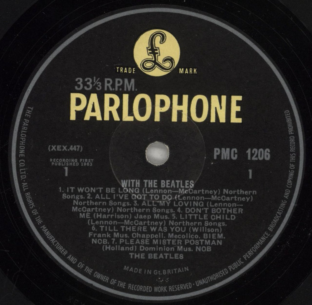 The Beatles With The Beatles - 1st - Gotta - G&L - G UK vinyl LP album (LP record) BTLLPWI880351