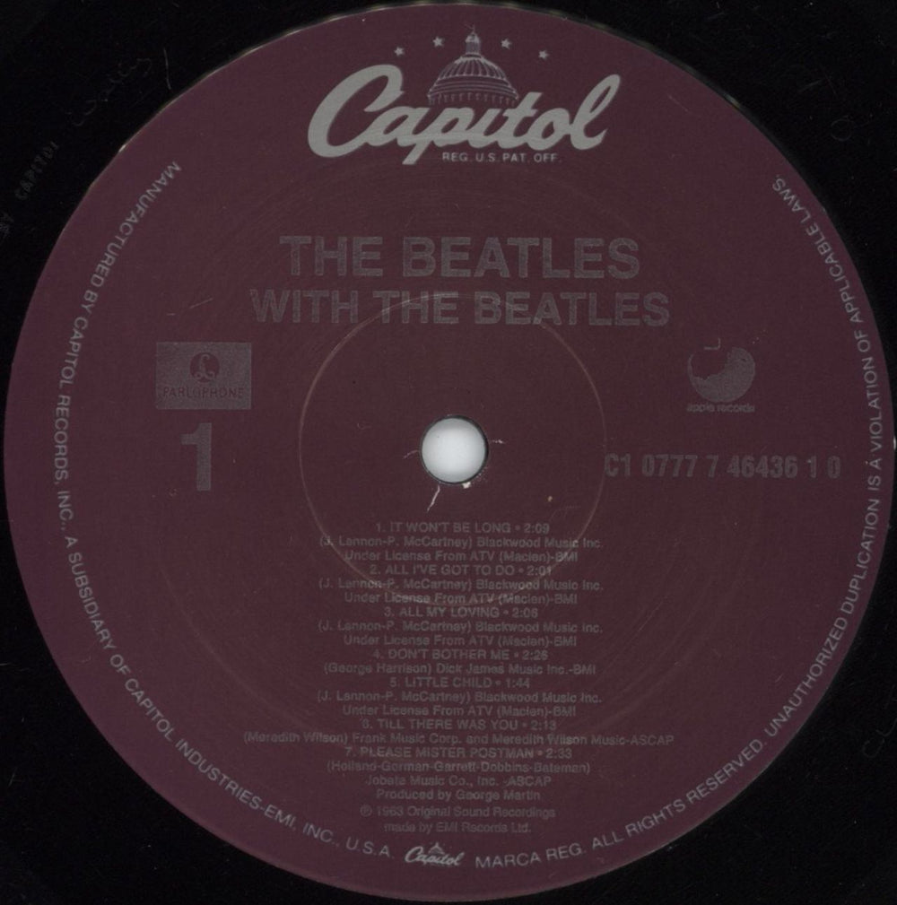 The Beatles With The Beatles US vinyl LP album (LP record) BTLLPWI880708