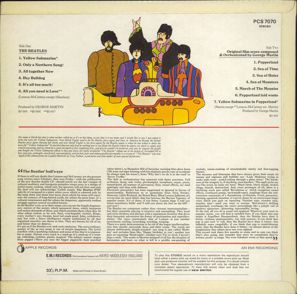 The Beatles Yellow Submarine - 1st UK vinyl LP album (LP record)