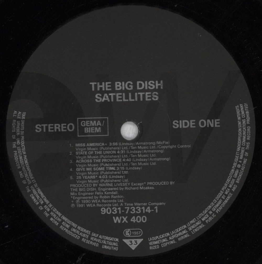 The Big Dish Satellites UK vinyl LP album (LP record) BGDLPSA525693