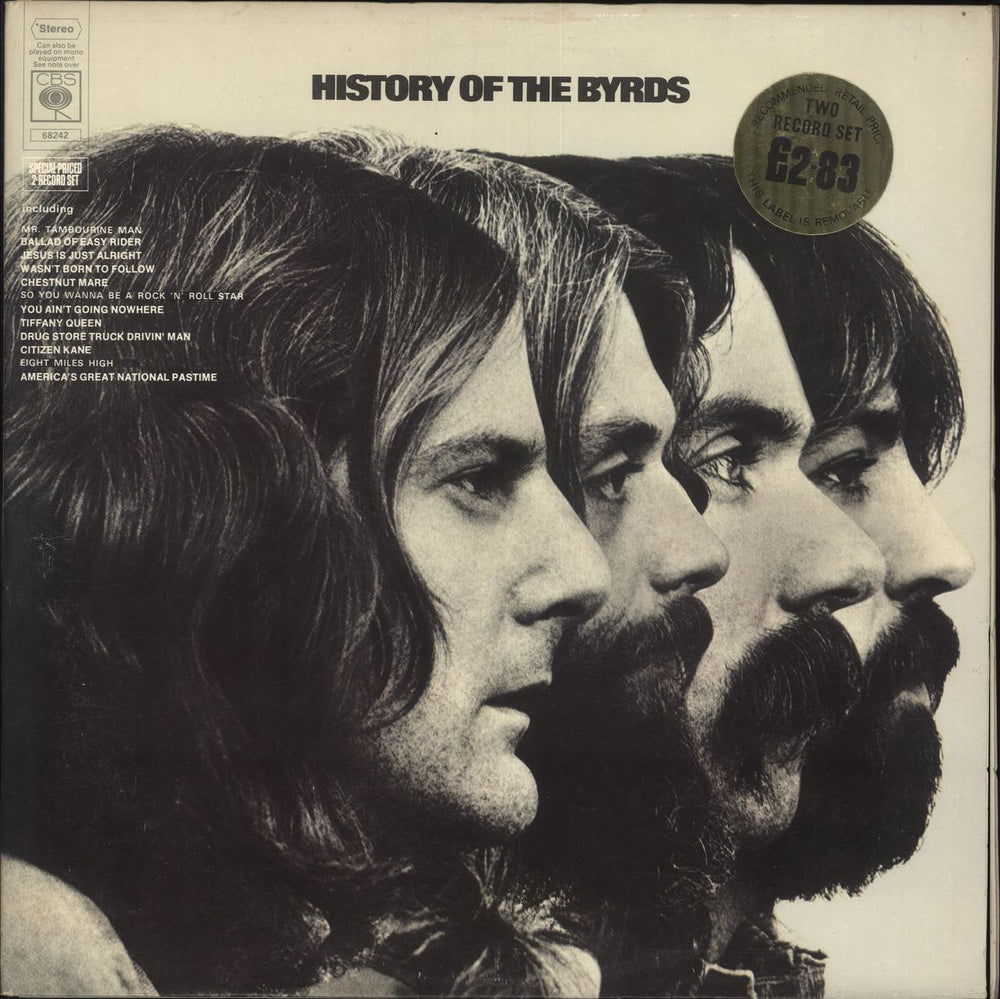 The Byrds History Of The Byrds - 1st - Stickered Sleeve UK 2-LP vinyl record set (Double LP Album) 68242