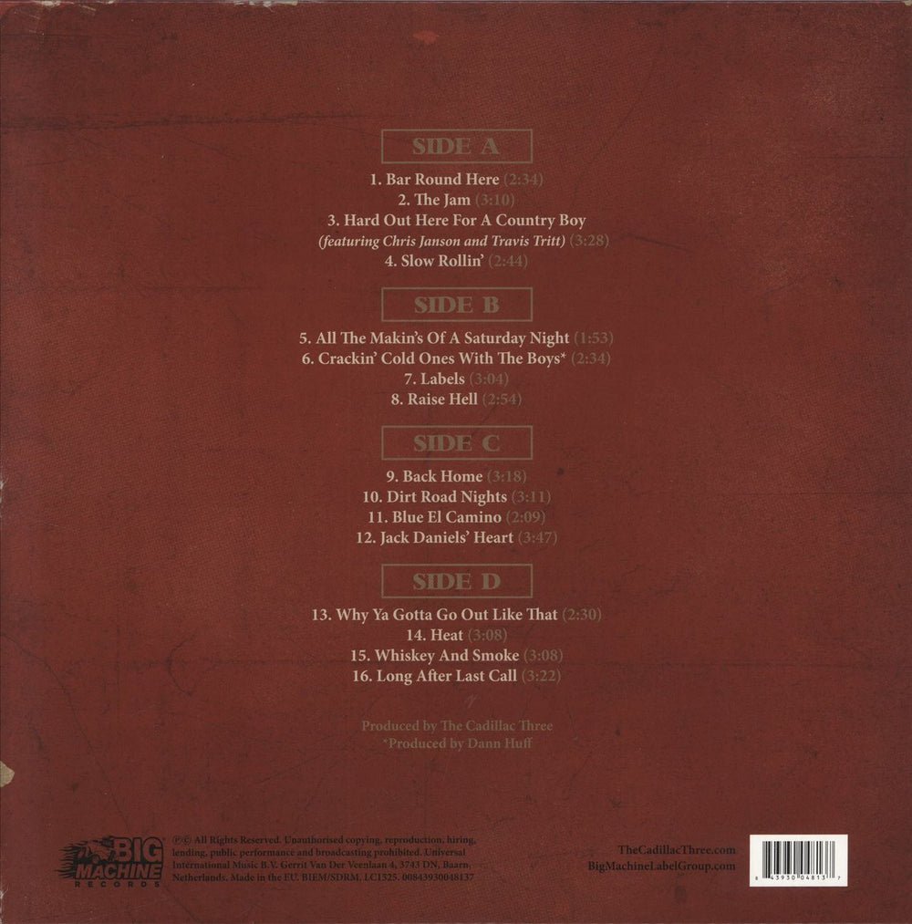 The Cadillac Three Country Fuzz UK 2-LP vinyl record set (Double LP Album) 843930048137