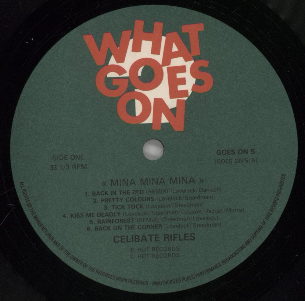 The Celibate Rifles Mina Mina Mina UK vinyl LP album (LP record) RIFLPMI517722