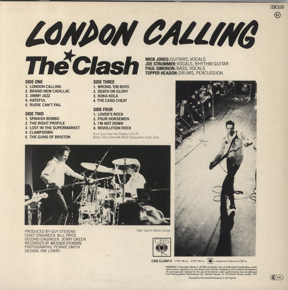 The Clash London Calling - Stickered UK 2-LP vinyl record set (Double LP Album)