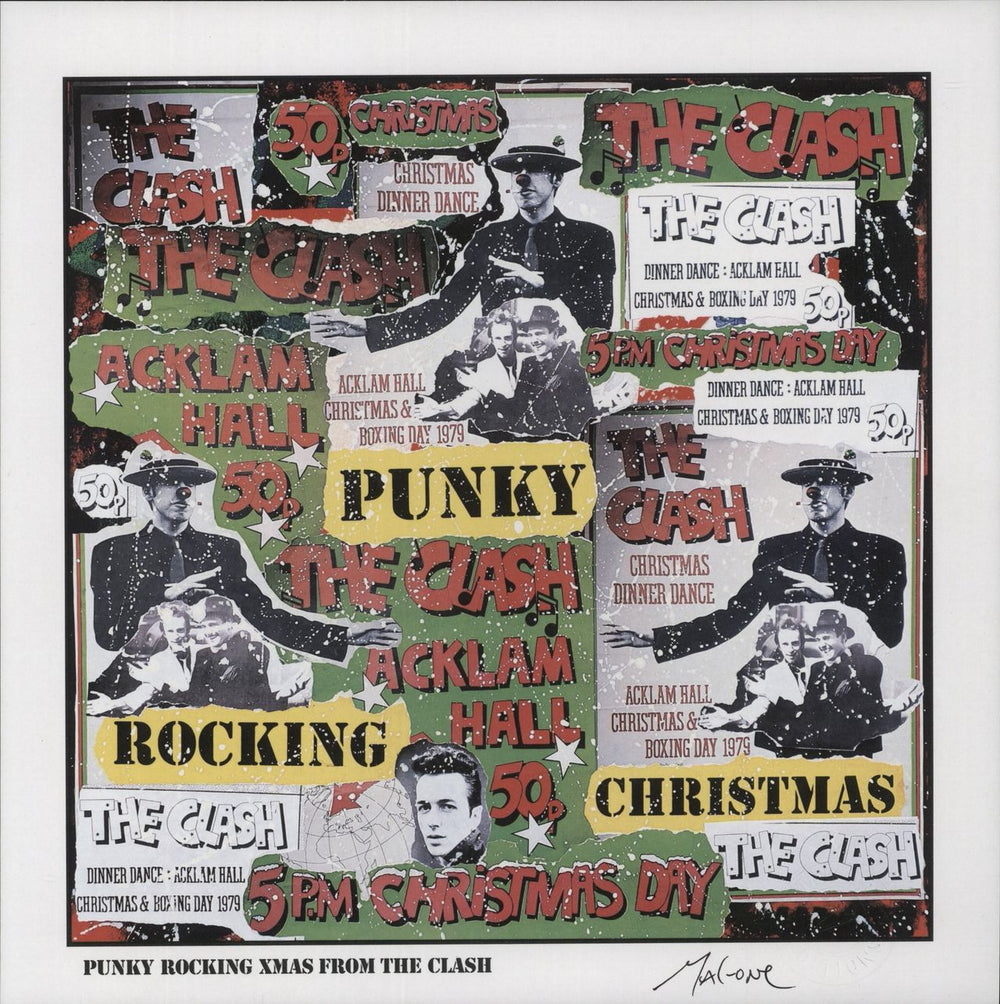 The Clash Punky Rocking Xmas EP - CLASH sleeve & art print UK 12" vinyl single (12 inch record / Maxi-single) 5060135763855