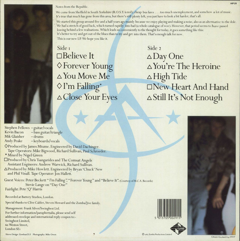 The Comsat Angels 7 Day Weekend UK vinyl LP album (LP record) 5013705002915