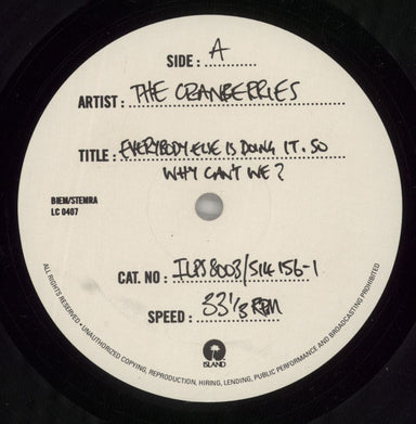 The Cranberries Everybody Else Is Doing It So Why Can't We? - Numbered UK vinyl LP album (LP record) CRBLPEV879021