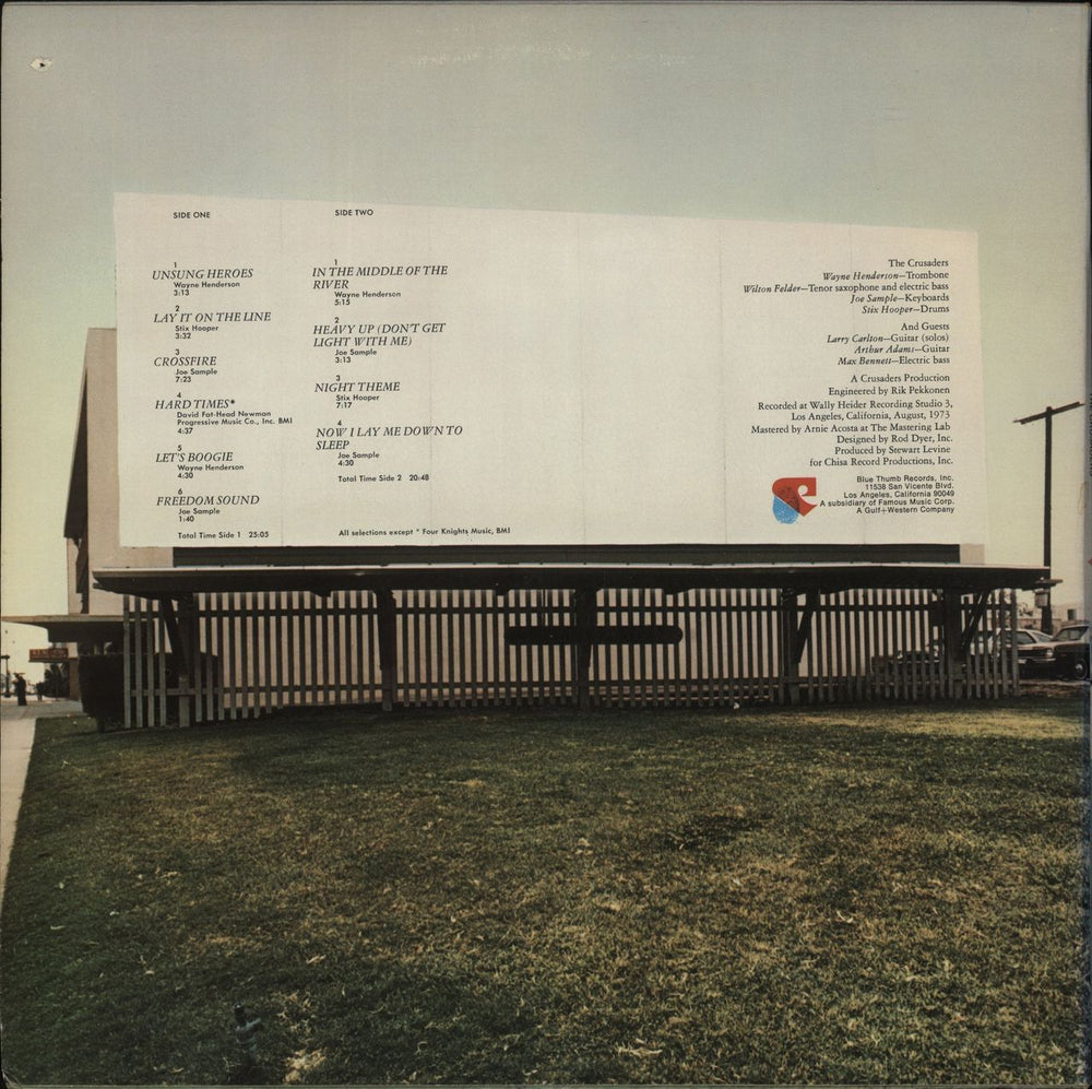 The Crusaders Unsung Heroes US vinyl LP album (LP record)