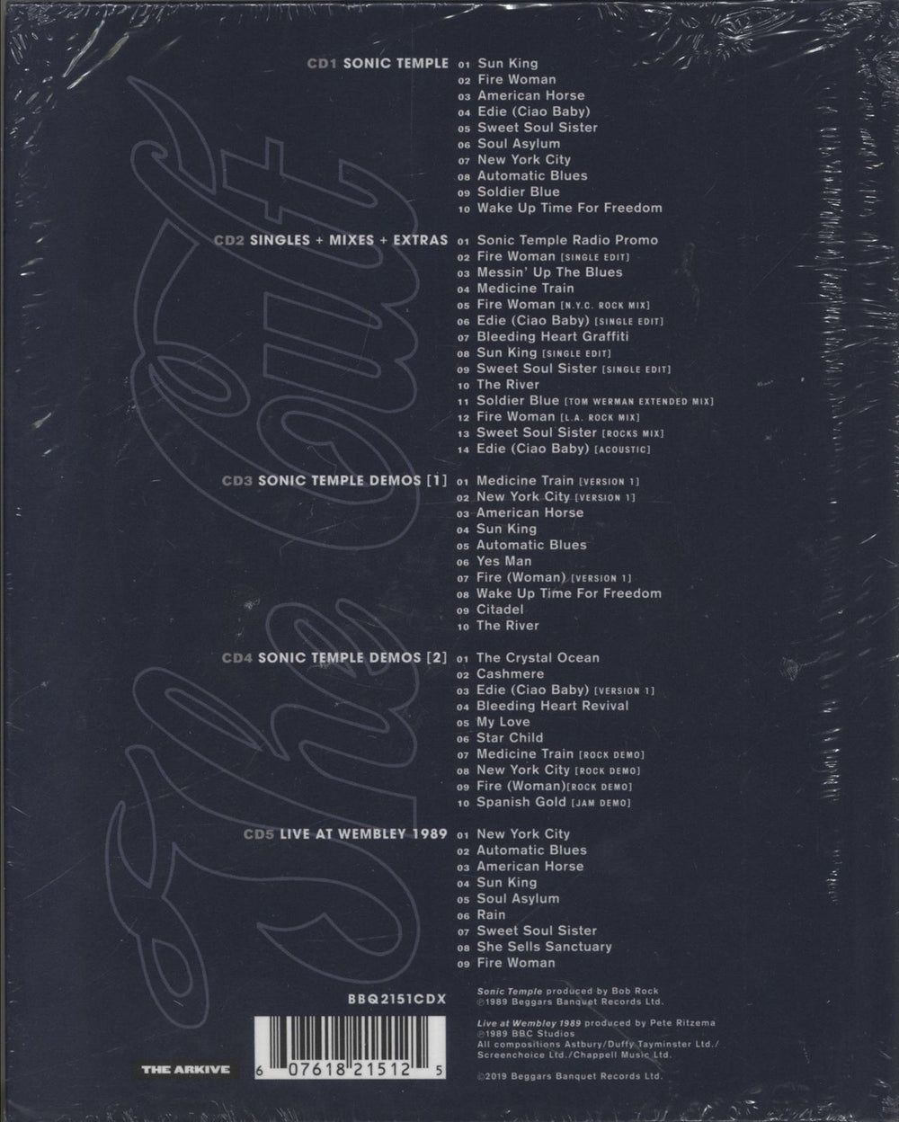 The Cult Sonic Temple 30 - Sealed UK 3-disc CD/DVD Set 607618215125