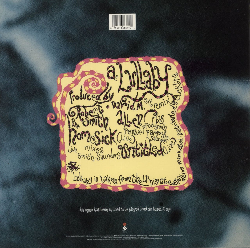 The Cure Lullaby US 12" vinyl single (12 inch record / Maxi-single) 075596666404