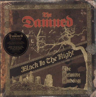 The Damned Black Is The Night (The Definitive Anthology) - Gold vinyl UK 4-LP vinyl album record set BMGCAT409QLP