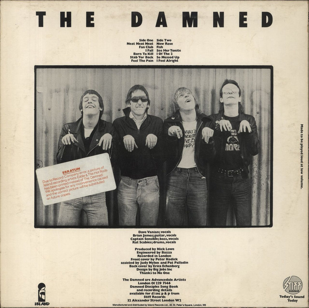 The Damned Damned Damned Damned - Hot Rods Sleeve - EX UK vinyl LP album (LP record)