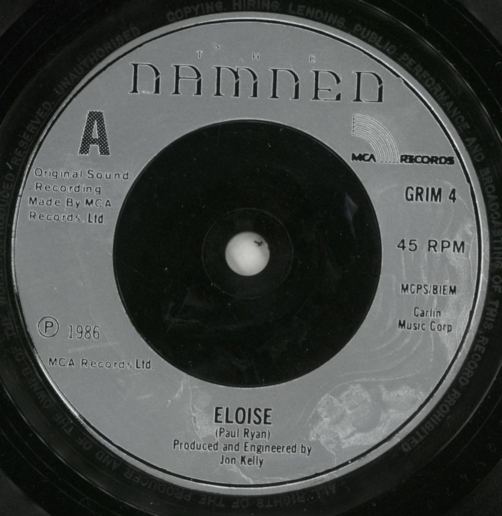 The Damned Eloise + Picture Sleeve UK 7" vinyl single (7 inch record / 45) DAM07EL248042