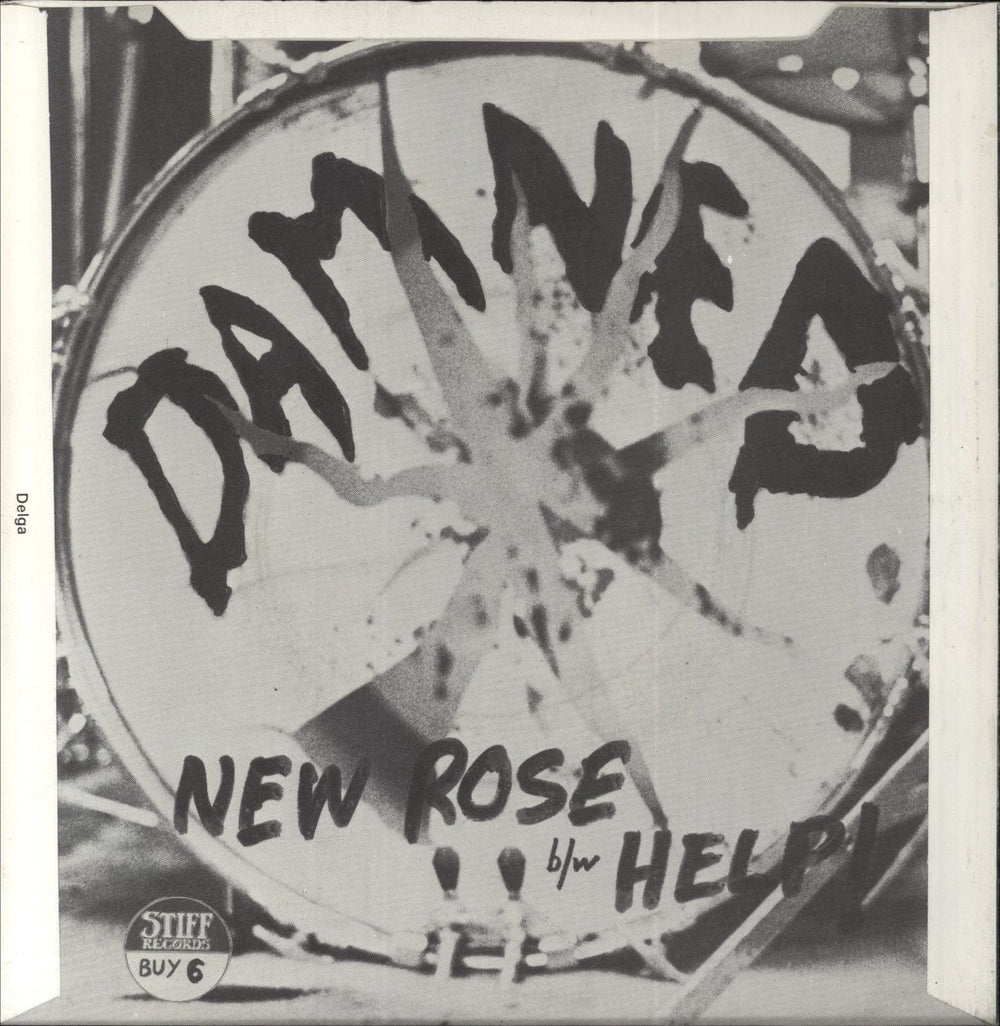The Damned New Rose - 2nd - 4-prong - Rock Music Co Credit UK 7" vinyl single (7 inch record / 45)