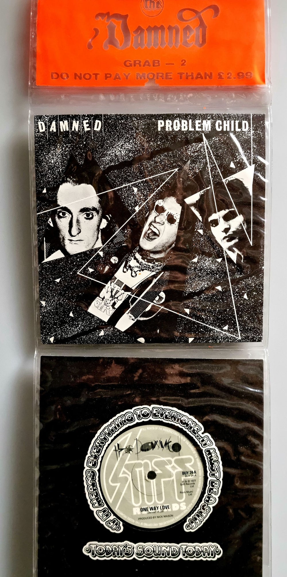 The Damned Stiff Singles Four Pack - 4 X 7" In PVC Display UK 7" vinyl single (7 inch record / 45) GRAB-2