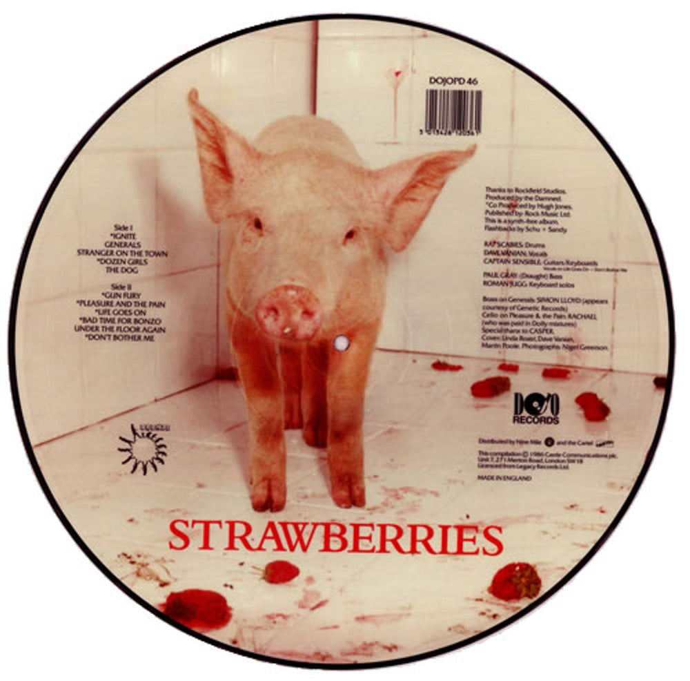 The Damned Strawberries UK picture disc LP (vinyl picture disc album) DAMPDST103995