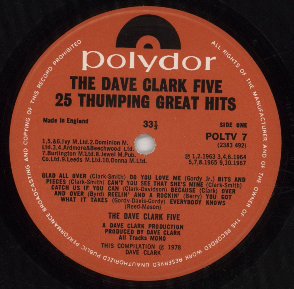 The Dave Clark Five 25 Thumping Great Hits UK vinyl LP album (LP record) DVCLPTH228709