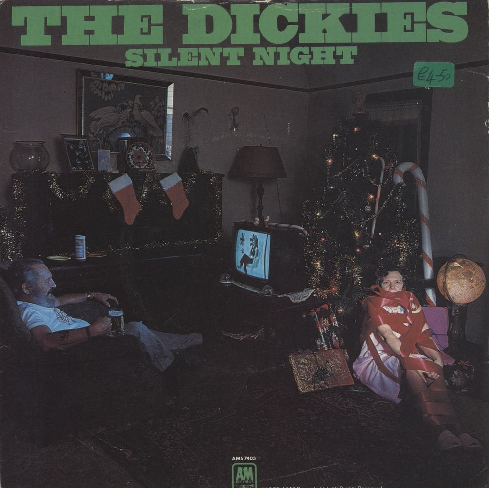 The Dickies Silent Night - White Vinyl + Sleeve UK 7" vinyl single (7 inch record / 45) AMS7403