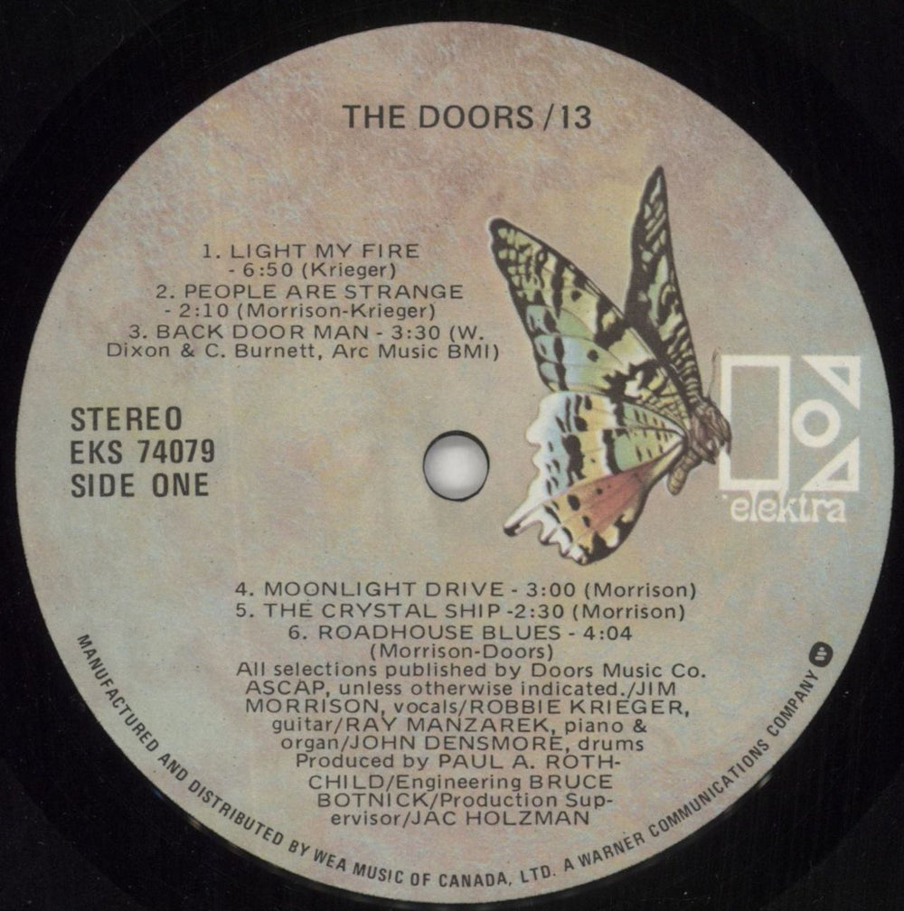 The Doors 13 (Thirteen) Canadian vinyl LP album (LP record) DORLPTH861758